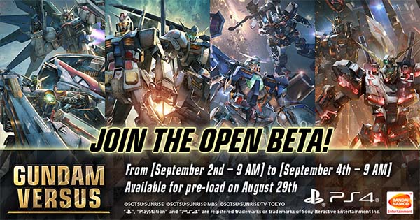 Bild:Open-Beta-Test von Gundam Versus startet am 2. September 2017